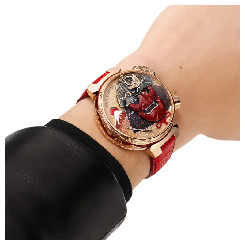 LOUIS VUITTON Wrist Watch Manual Mechanical Movement Cow Leather Strap 46.8mm Rose Gold Watch Dial Unisex-5