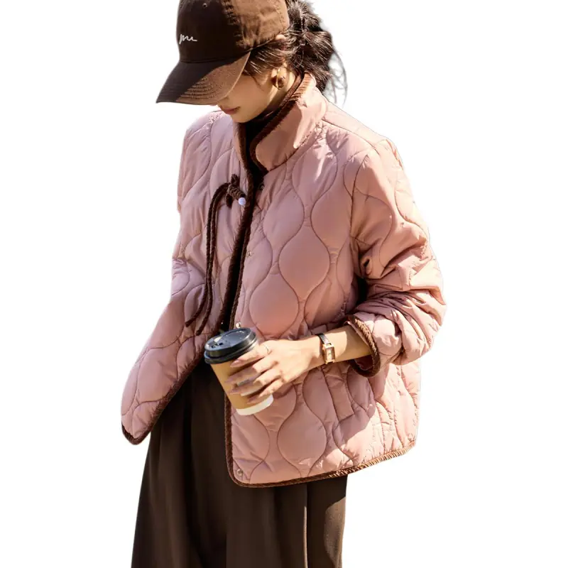 Mo Han Yi Mei Puffer Jacket Women's Leather Pink-3