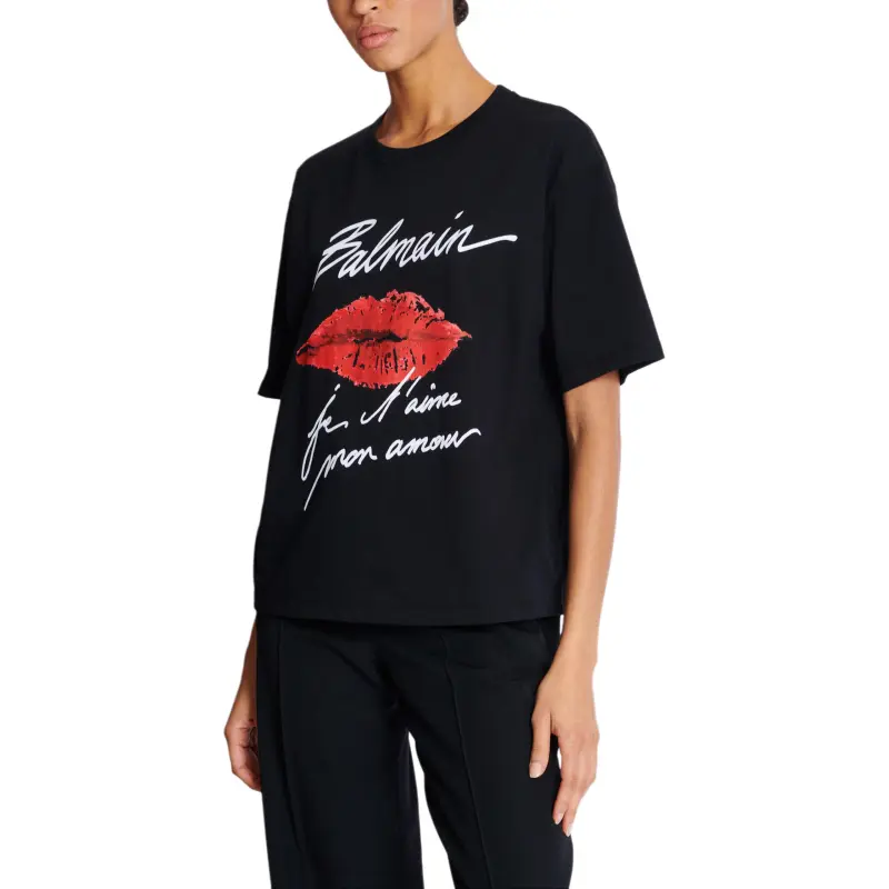 BALMAIN Kiss print T shirt-5