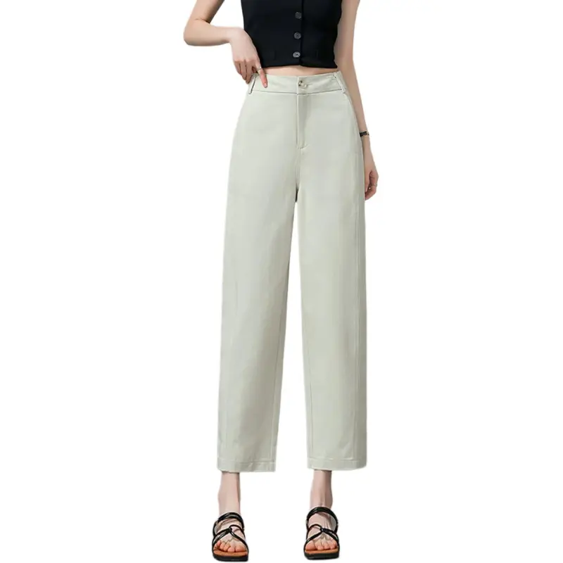 Weixi Casual Pants Women's Cream Apricot-5