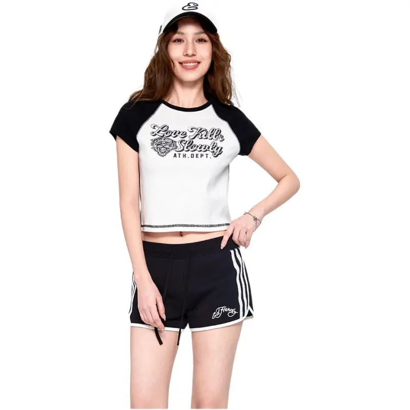 Ed Hardy Batwing Sleeve T Shirt Women's Ivory White-6