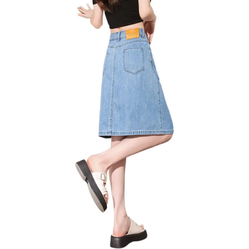 Tonlion Denim Short Skirts Women's-1