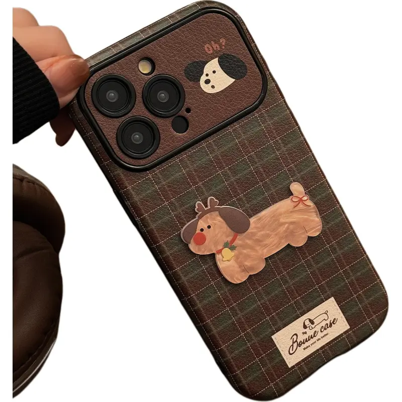 Cuttlefish Grid TPU Material Vintage Plaid Niche Phone Case Compatible With Apple 16/15/14/13/12/11-8