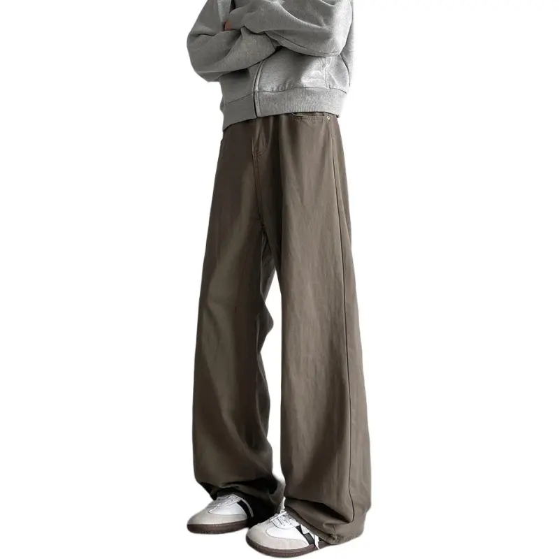 NEVER RULE Casual Pants Unisex Coffee-1