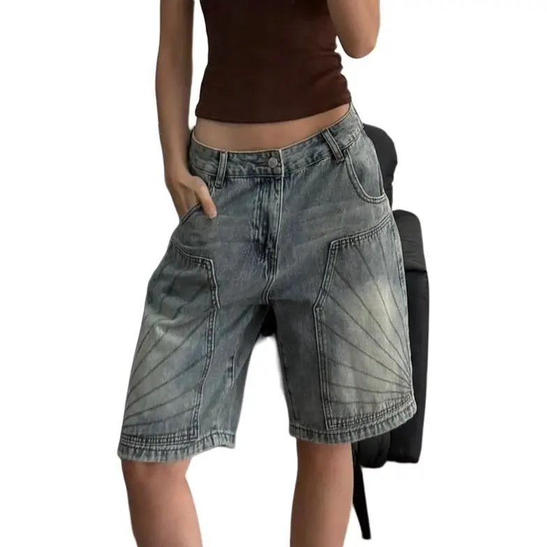 HLPT Denim Shorts Unisex Blue-5