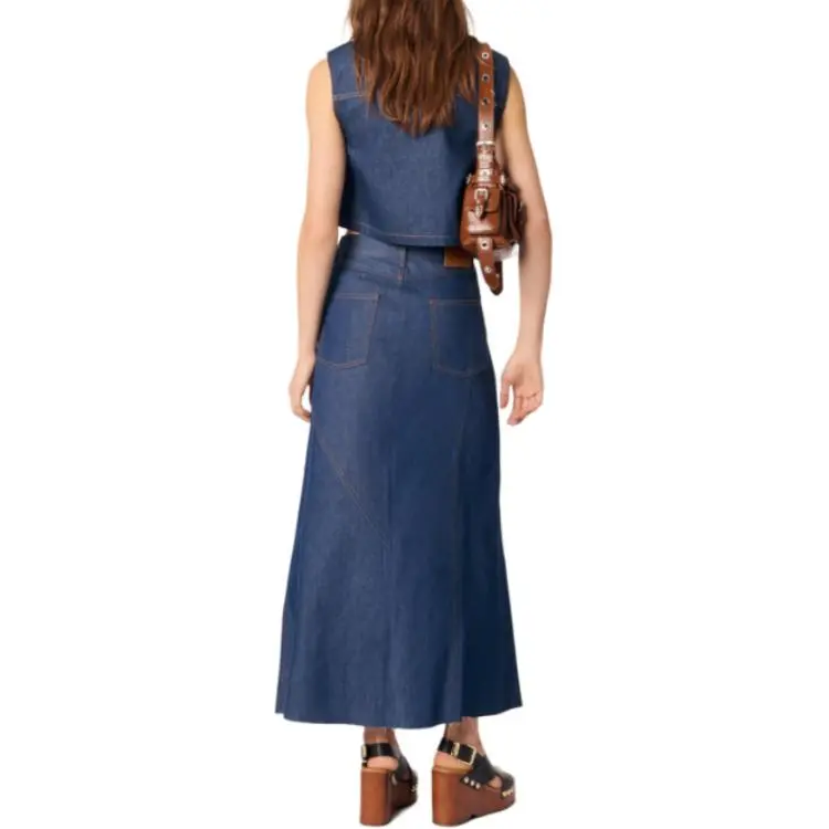Maje Denim Cropped Gilet-2