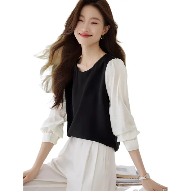 Mo Han Yi Mei Shirt Women's Black White-5