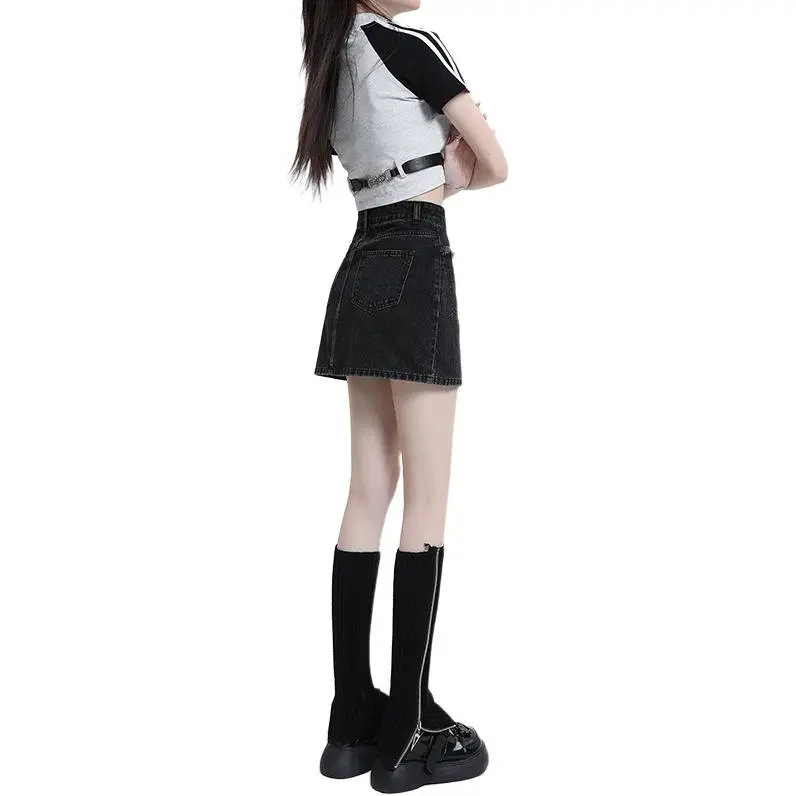 Ordifen Denim Short Skirts Women's-5