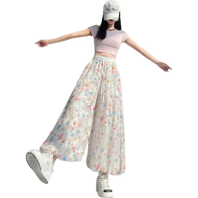 Flowers In Water Casual Pants Women's-1