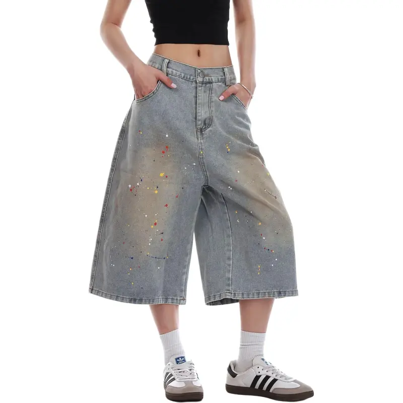 VINMUK Denim Shorts Unisex Blue-5