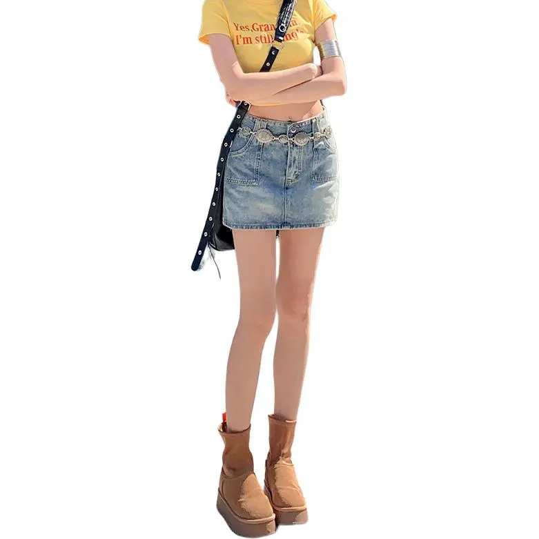 FOREVER 21 Denim Short Skirts Women's Vintage Blue-3