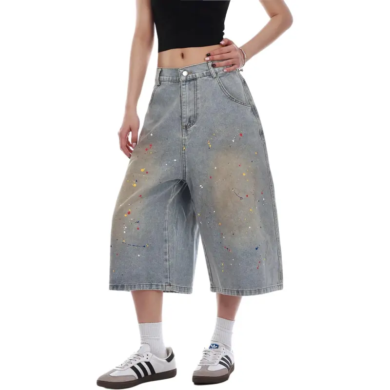 VINMUK Denim Shorts Unisex Blue-4