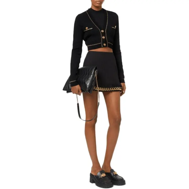 VERSACE Crop Tops Women's Black-1