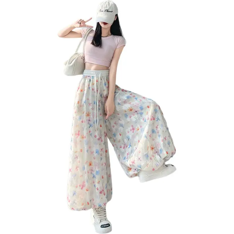 Flowers In Water Casual Pants Women's-3
