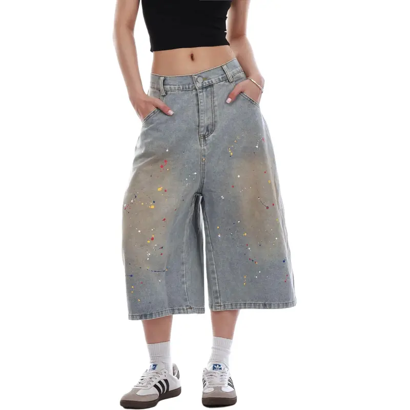 VINMUK Denim Shorts Unisex Blue-6