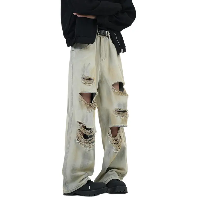 FONDLOOK Jeans Men's Yellow Mud-4