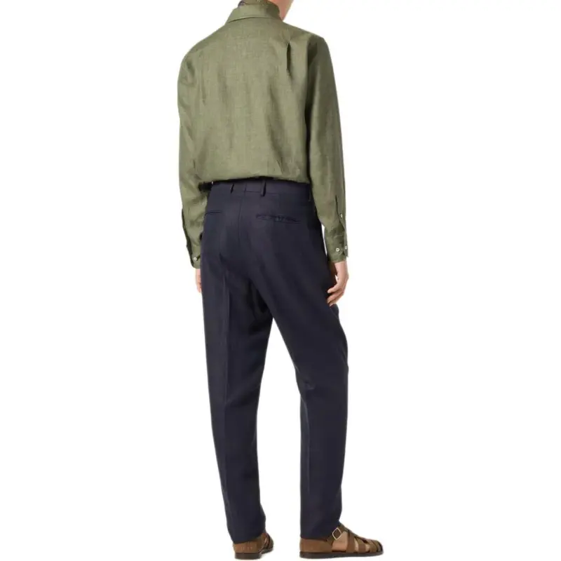 Loro Piana Shirt Men's Linen Green-4