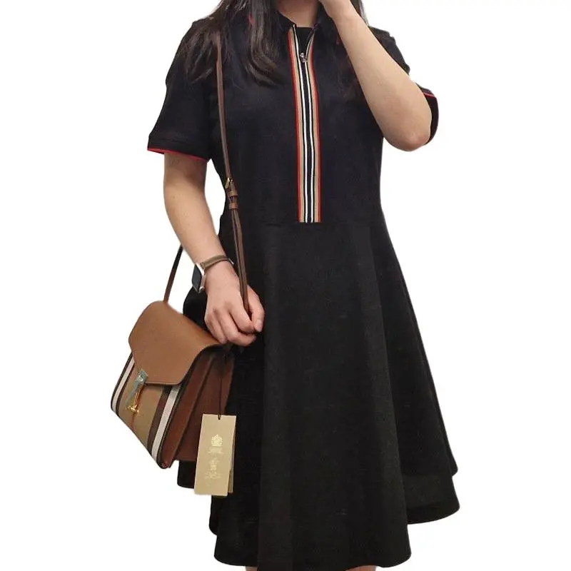 Burberry Short Sleeved Dresses Women's Black-5