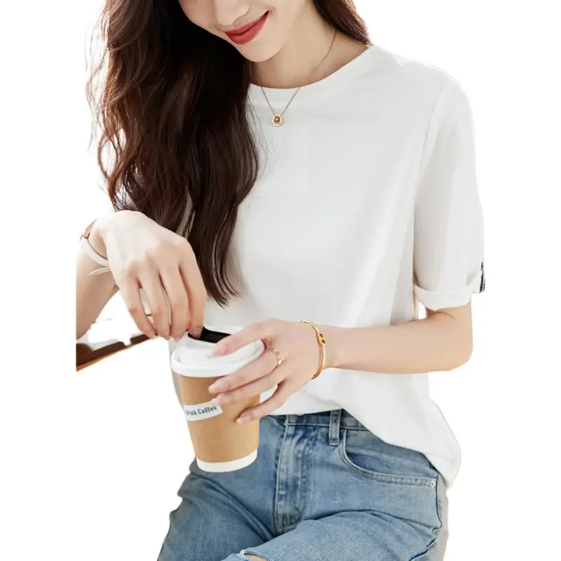 Mo Han Yi Mei Regular T Shirt Women's White-3