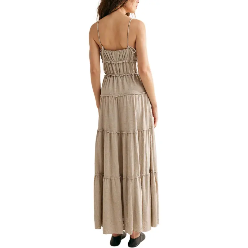FREE PEOPLE Brooke Maxi Slip Dresses Women's Snowing/Snowflake-1