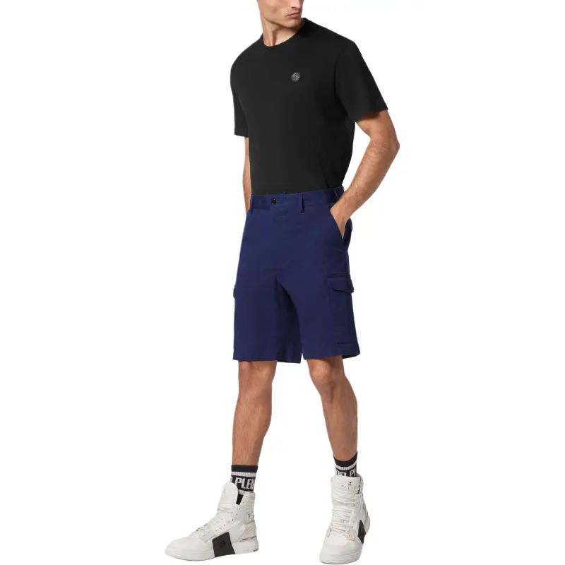 PHILIPP PLEIN Logo plaque Cargo Shorts-4