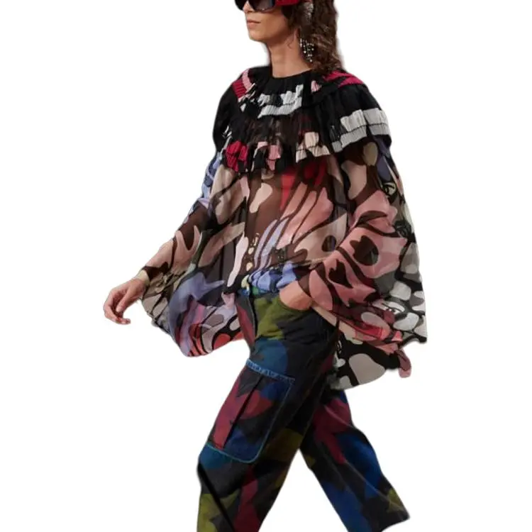 CHANEL SS22 Chiffon Shirts Women's Multicolor-1