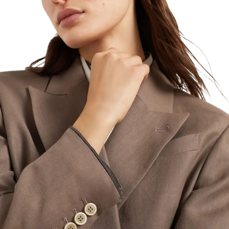 Brunello Cucinelli Shiny Cuff Twill Jacket-5