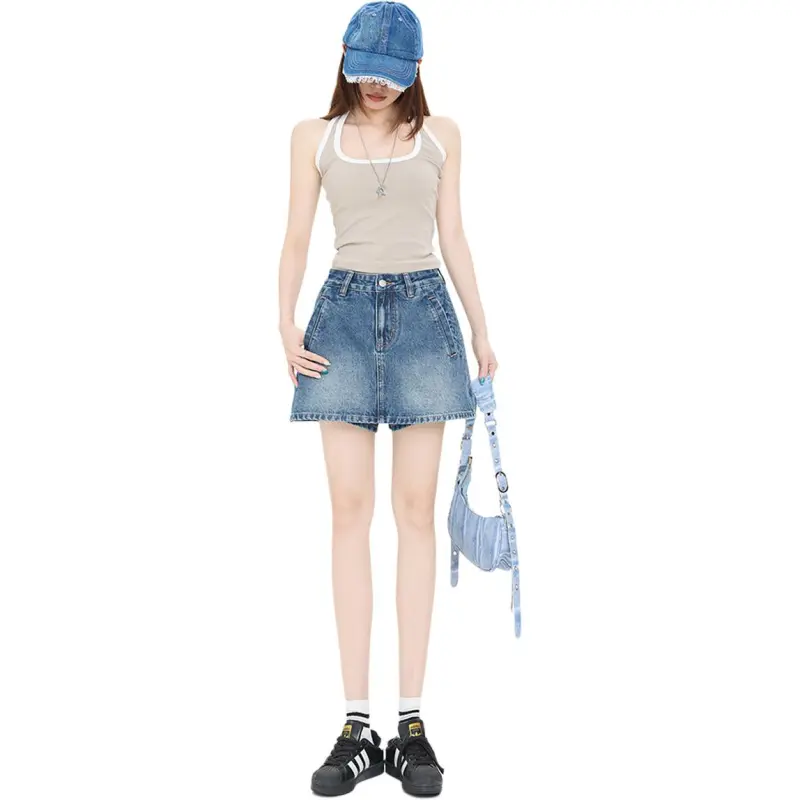 Kazakhstan Denim Short Skirts Women's-7