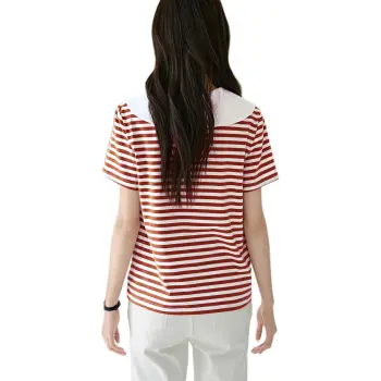Mo Han Yi Mei T Shirt Women's Red & Ecru