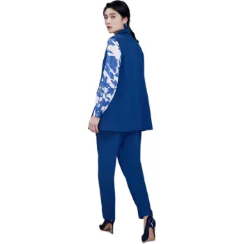 BBLLUUEE Vest Women's Deep Blue Butterfly