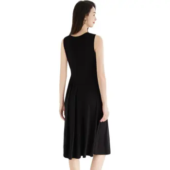 Flowers In Water Sleeveless Dress Women's Black