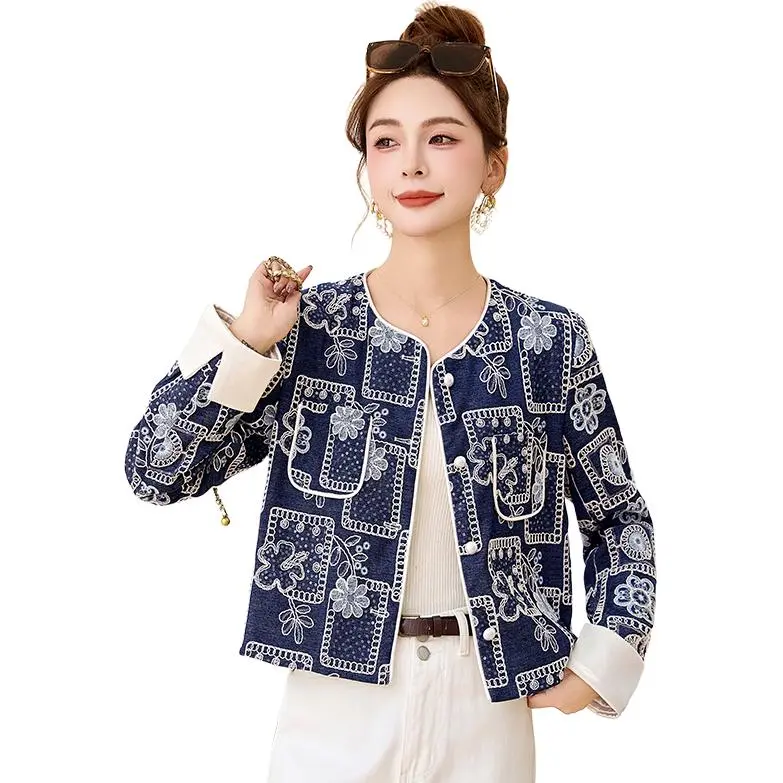 Yi Mengyuan Jacket Women's Denim Blue-3