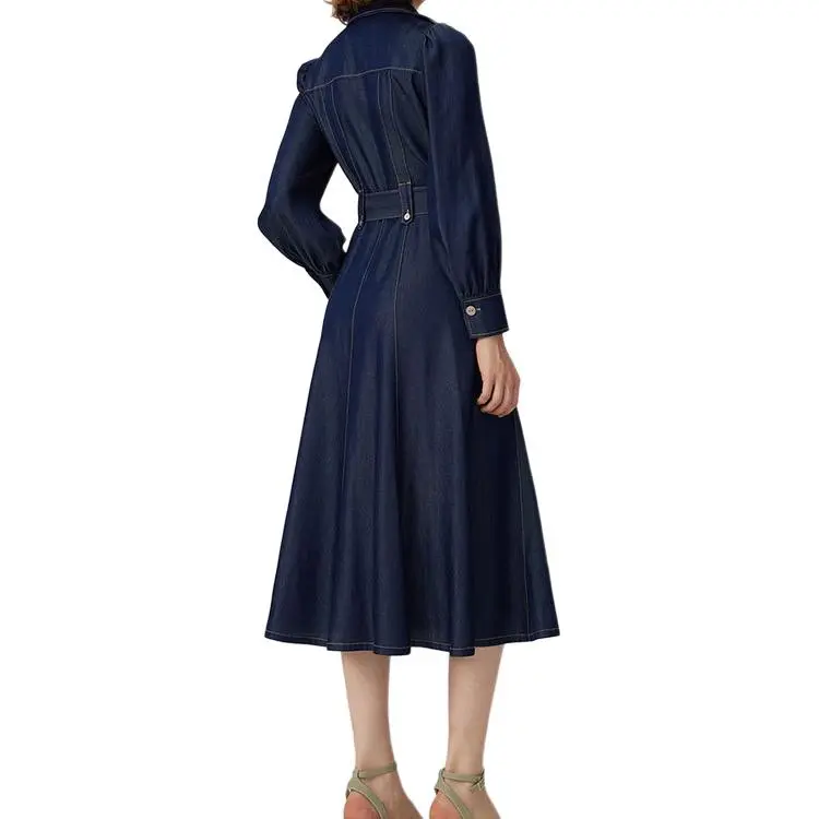 Diane Von Furstenberg SS25 Long Sleeved Dress Women's Dark Blue-2