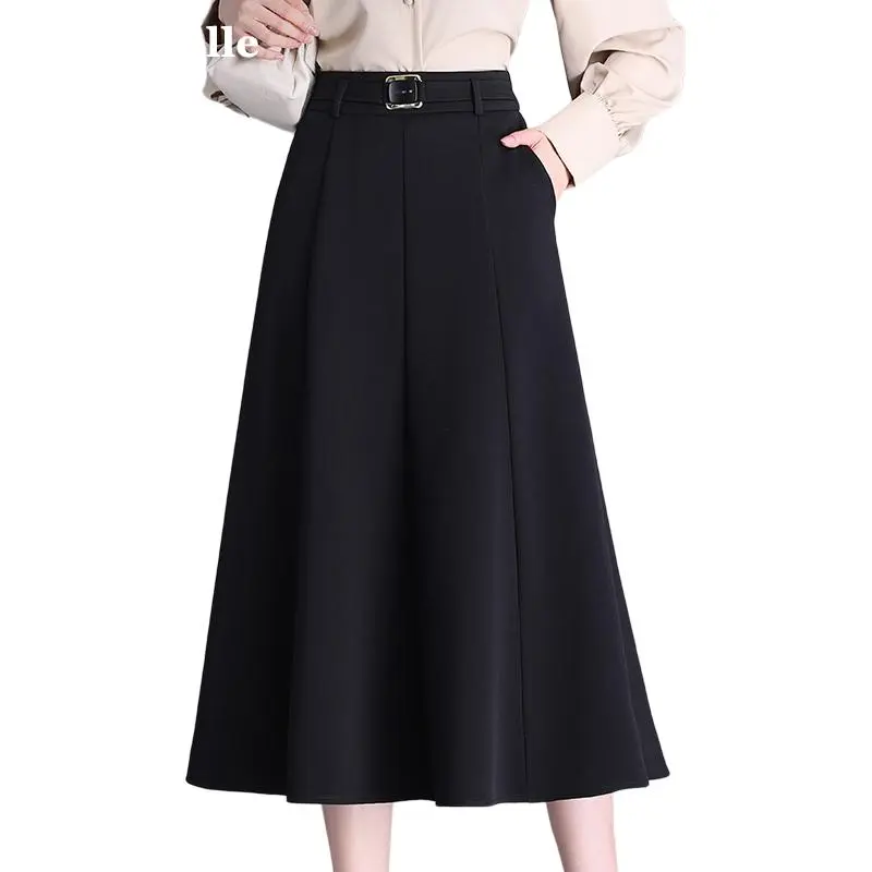 La Chapelle Casual Long Skirt Women's Black-2