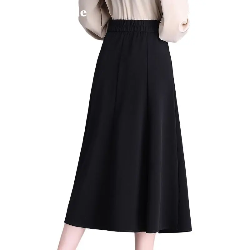 La Chapelle Casual Long Skirt Women's Black-4
