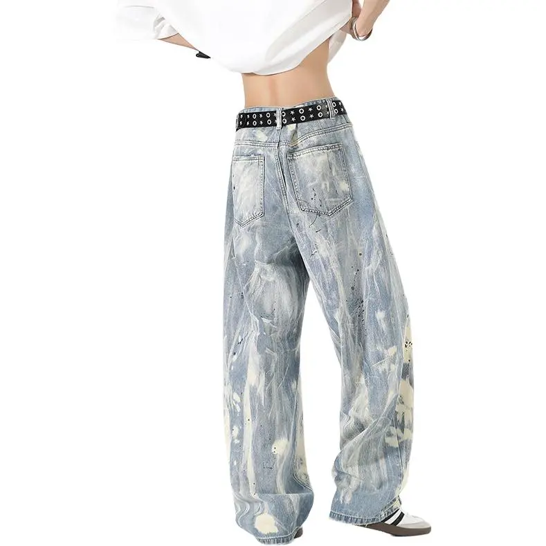 YOFVV Jeans Unisex White Blue-1