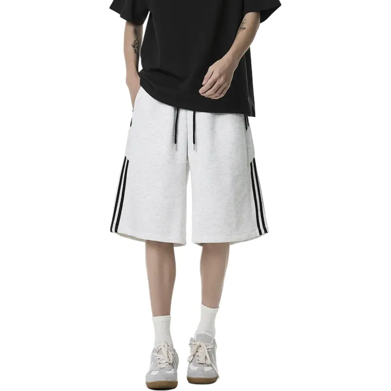 KAIPAINEN Casual Shorts Unisex White Heather Gray-1