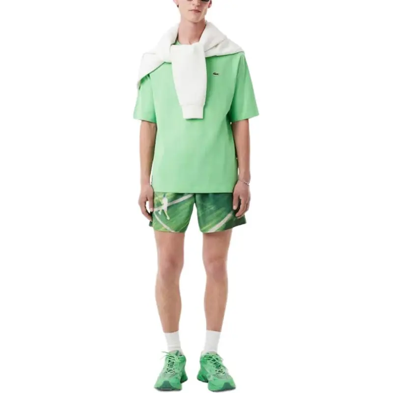 LACOSTE Logo print Cotton T shirt-8
