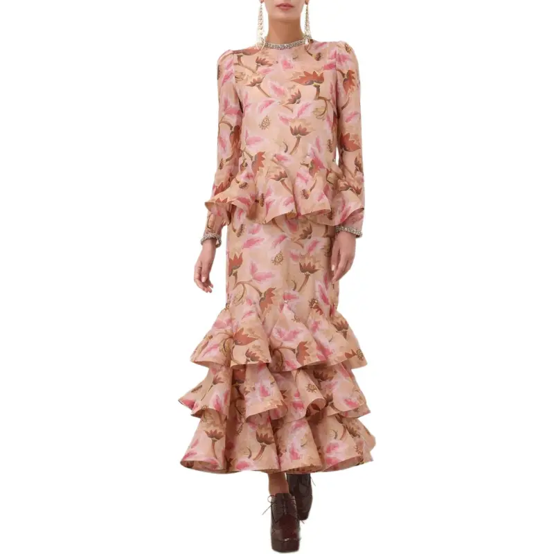 Zimmermann Illustration-print Tiered Dress-2
