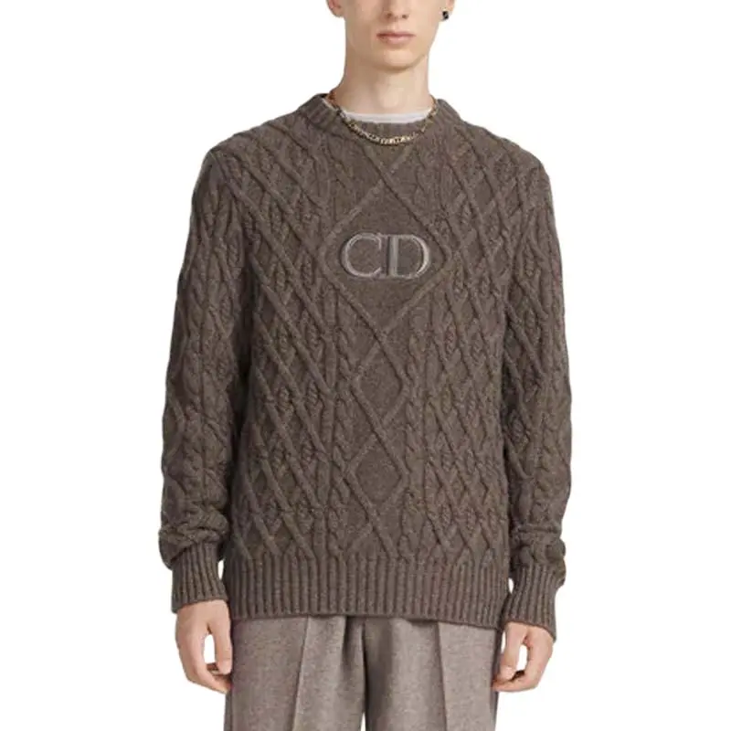 DIOR Cashmere Sweaters Men Brown-2