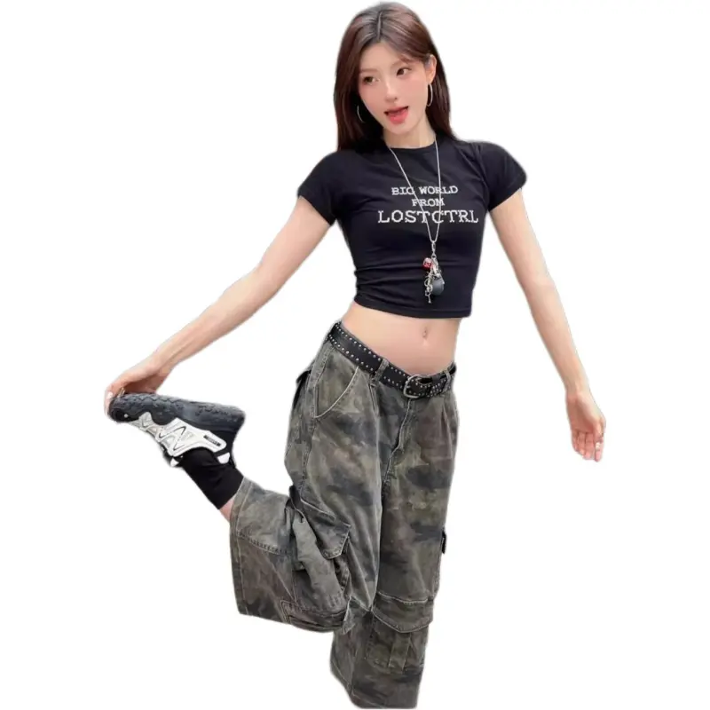 DUATOGE Denim Shorts Men Camouflage -2