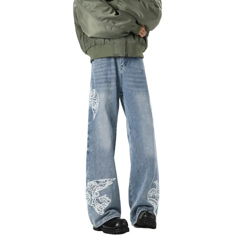 WARNING LIGHT Jeans Unisex Blue-1