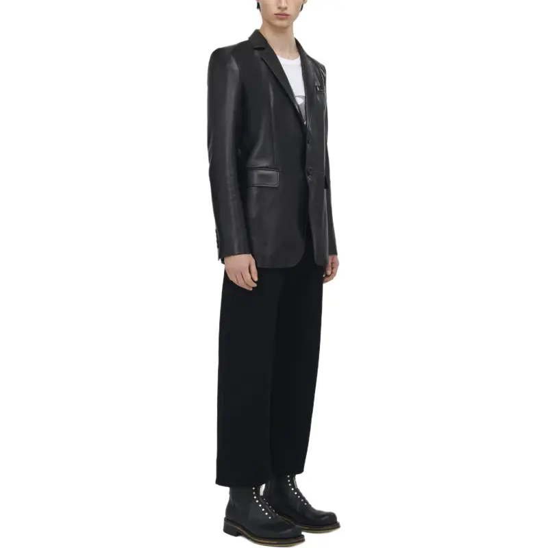 Alexander McQueen Leather Jacket Men's Black-4