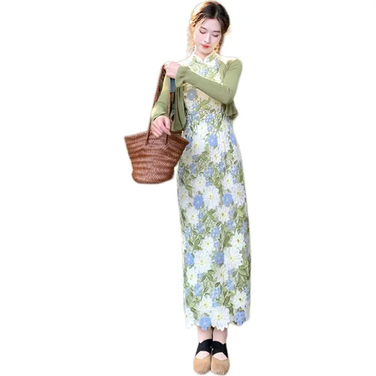Flowers In Water Sleeveless Dress Women's-1