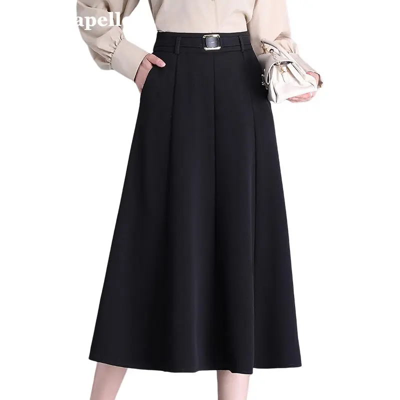 La Chapelle Casual Long Skirt Women's Black-3