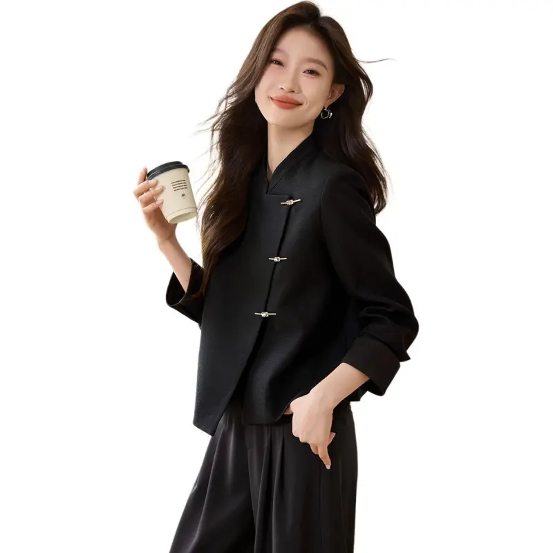 Mo Han Yi Mei Jackets & Coats Women's Black-1