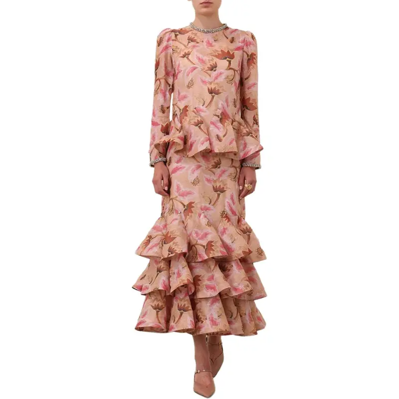 Zimmermann Illustration-print Tiered Dress-1