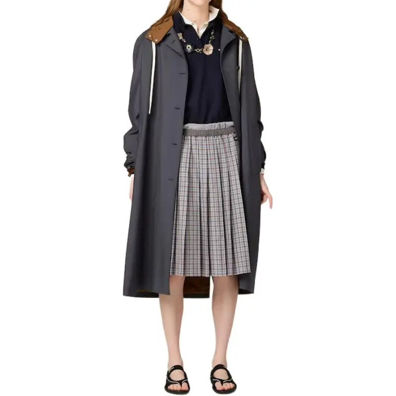 MIU MIU SS25 Casual Long Skirt Women's Pilot Blue-1