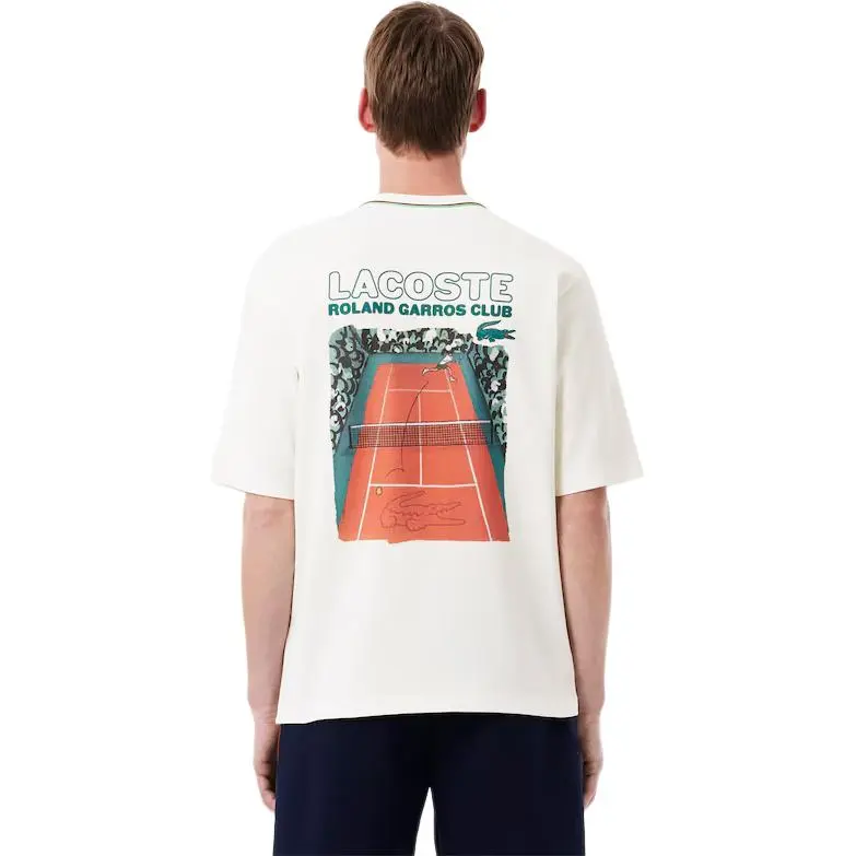 LACOSTE Logo print Cotton T shirt-3