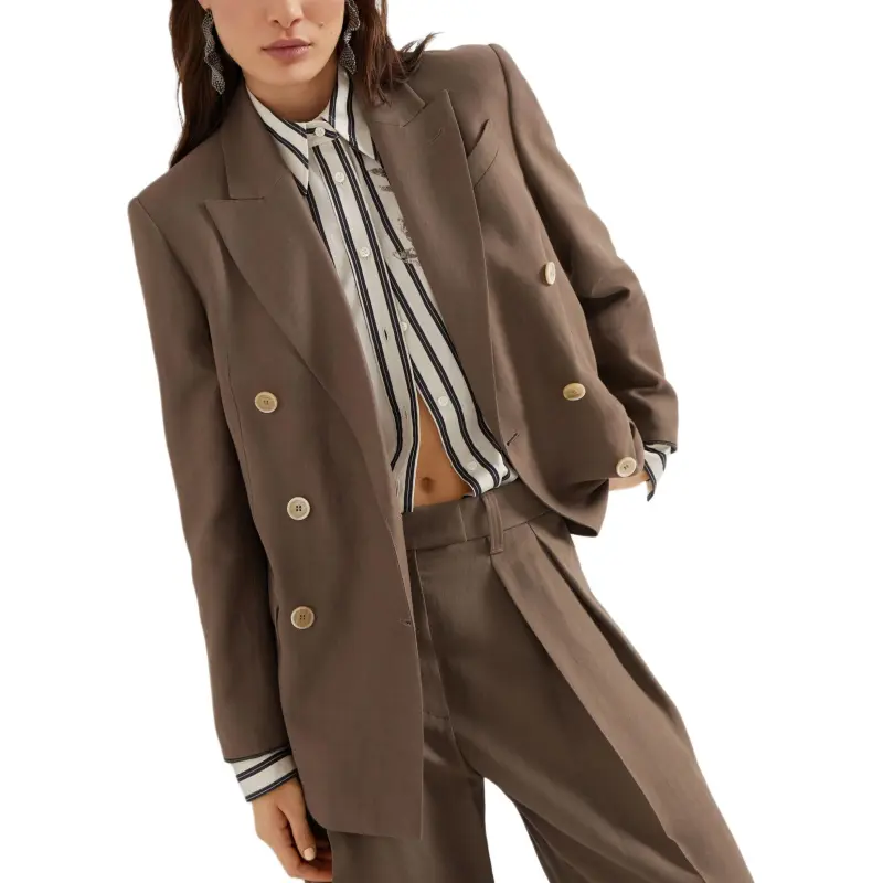 Brunello Cucinelli Shiny Cuff Twill Jacket-4
